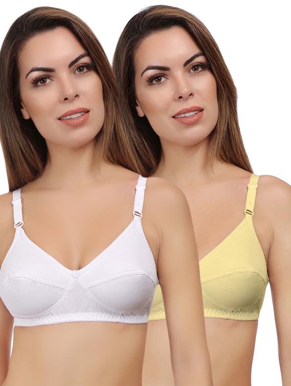 Set of 2 floral patch solid bras - 16195149 - Zoom Image - 1