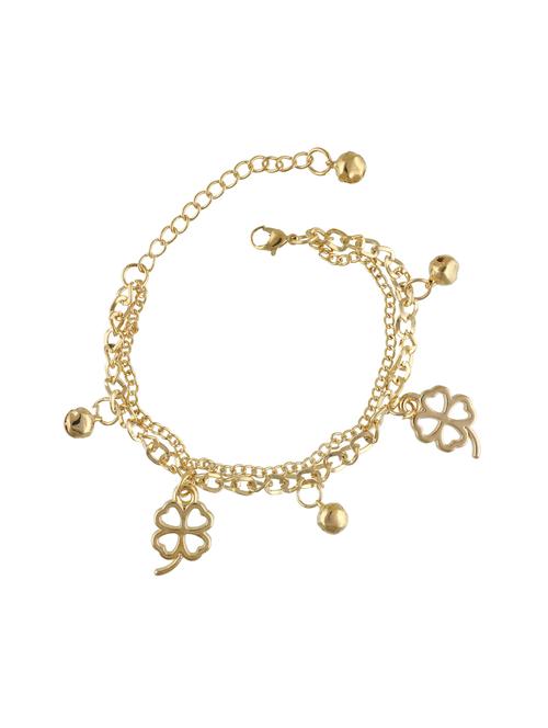 gold satin less steel bangle bracelet - 16195326 - Standard Image - 1