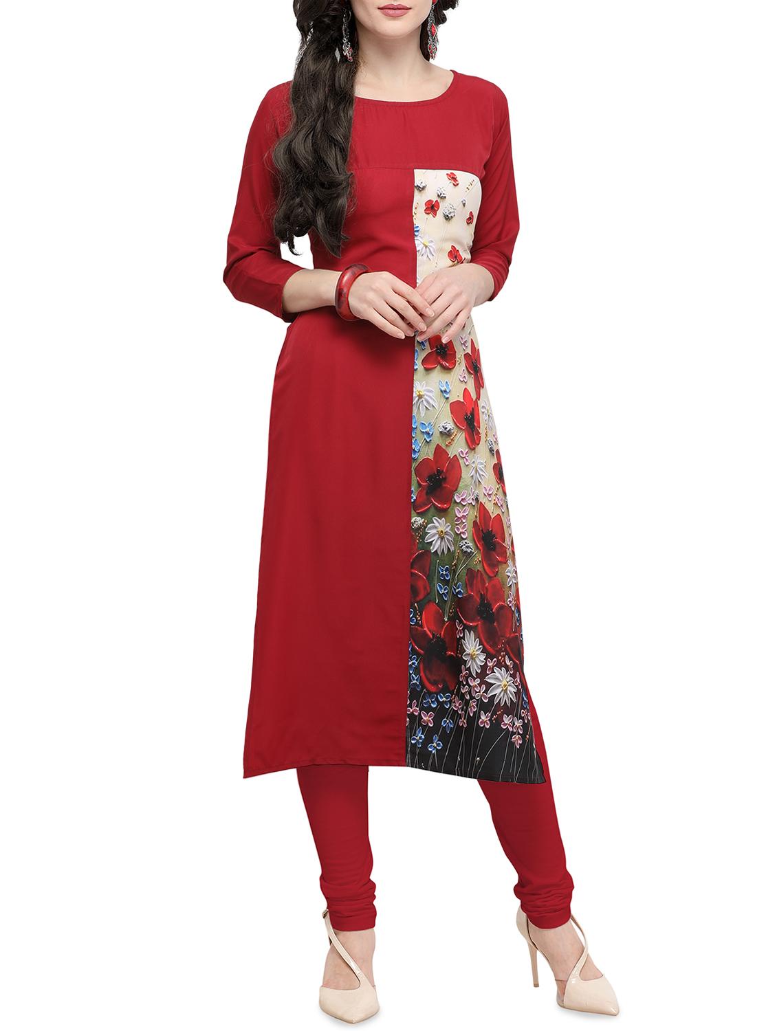 Digital printed straight kurta - 16195393 - Zoom Image - 1