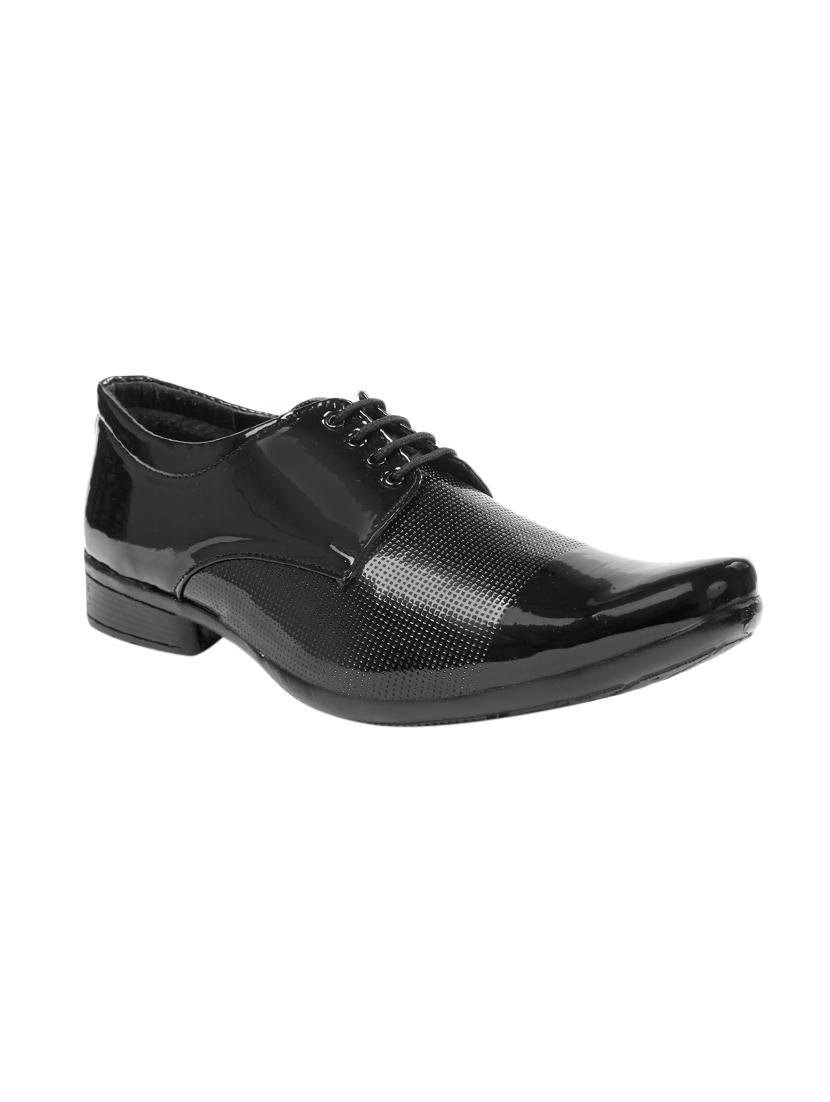 black patent leather lace-up derbys - 16195589 - Zoom Image - 1