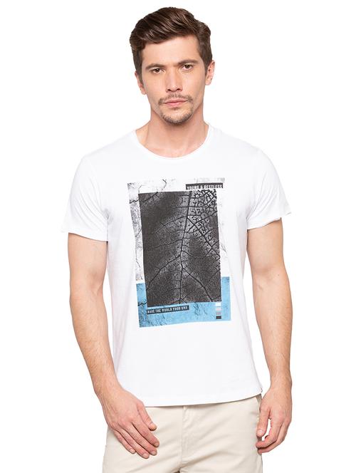 white chest print tshirt - 16195841 - Standard Image - 1