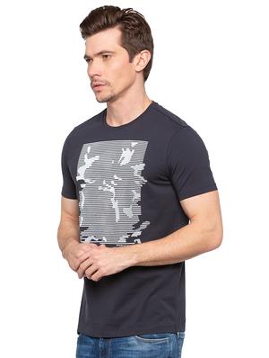 grey chest print tshirt - 16195867 - Standard Image - 2