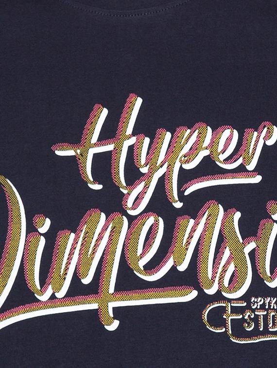 navy blue typographic chest print t-shirt - 16195875 - Zoom Image - 5