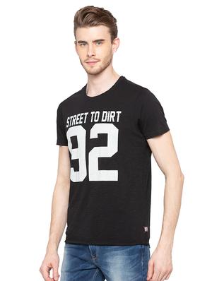 black typographic chest print tshirt - 16195893 - Standard Image - 2