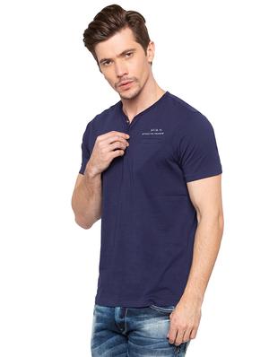 blue solid pocket tshirt - 16195896 - Standard Image - 2