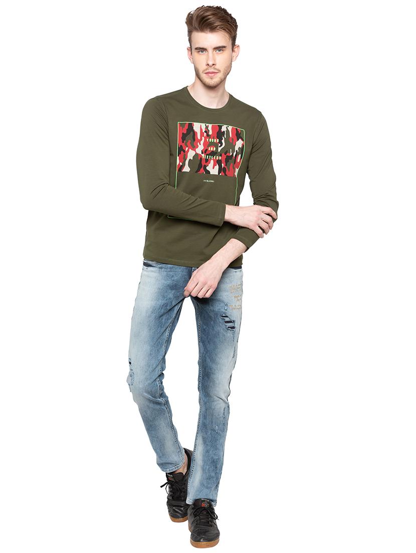 olive green camouflage front print tshirt - 16195909 - Zoom Image - 4