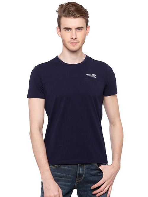 blue solid tshirt - 16195913 - Standard Image - 1