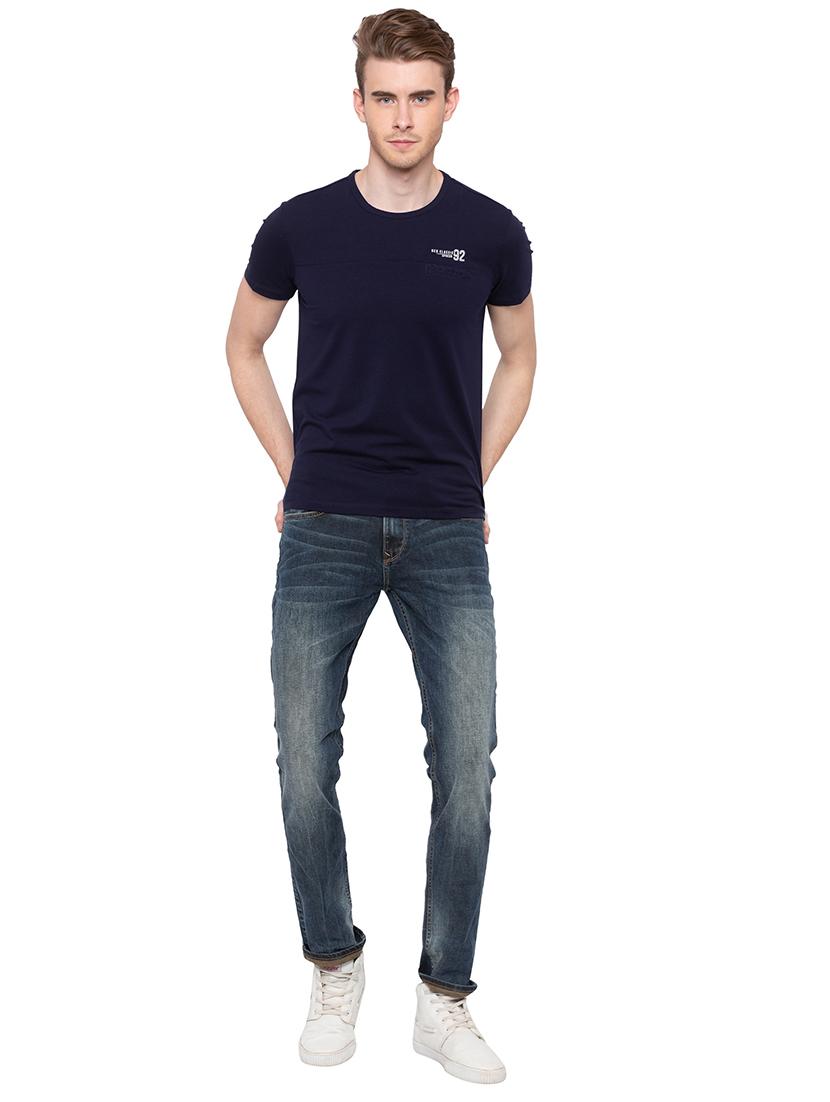 blue solid tshirt - 16195913 - Zoom Image - 4