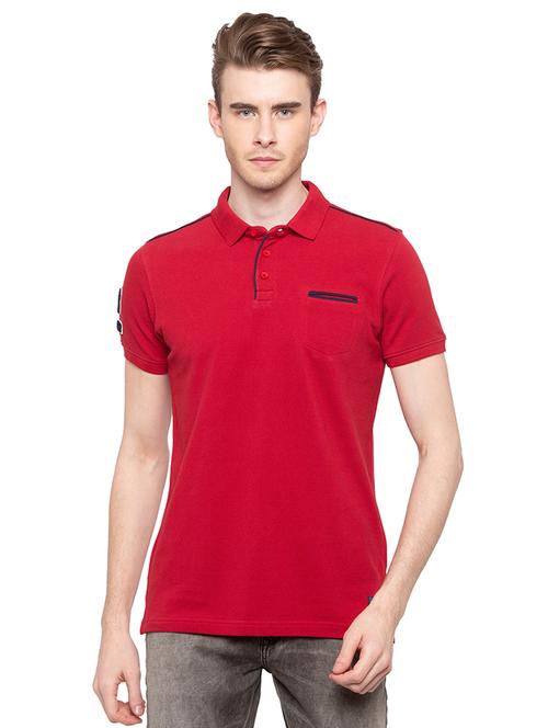 red cotton backprint t-shirt - 16195919 - Standard Image - 1