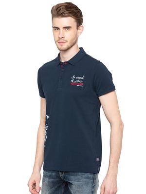 navy blue front print tshirt - 16195942 - Standard Image - 2