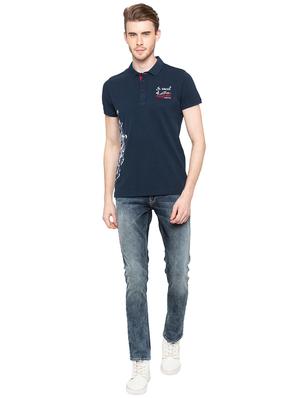 navy blue front print tshirt - 16195942 - Standard Image - 4
