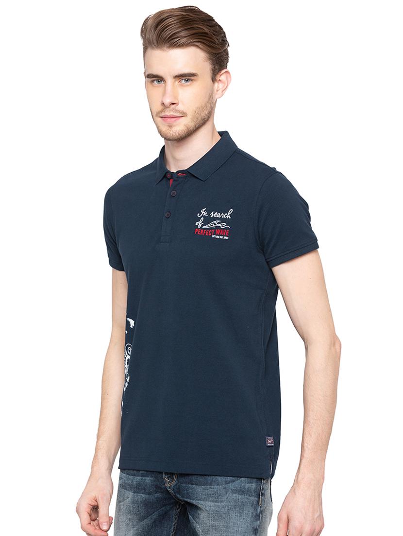 navy blue front print tshirt - 16195942 - Zoom Image - 2