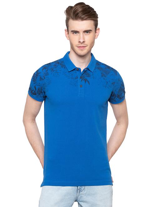 blue tropical chest print tshirt - 16195945 - Standard Image - 1