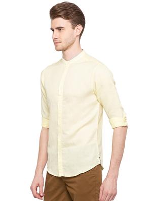 yellow solid casual shirt - 16196325 - Standard Image - 2