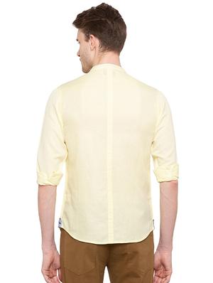 yellow solid casual shirt - 16196325 - Standard Image - 3