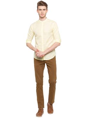 yellow solid casual shirt - 16196325 - Standard Image - 4