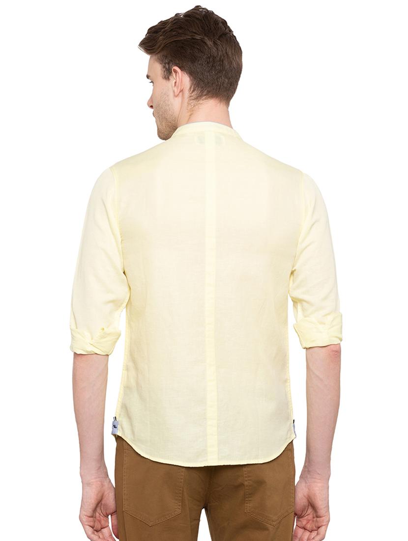 yellow solid casual shirt - 16196325 - Zoom Image - 3