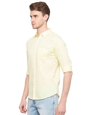 yellow solid casual shirt - 16196336 - Standard Image - 2