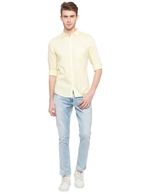 yellow solid casual shirt - 16196336 - Standard Image - 4