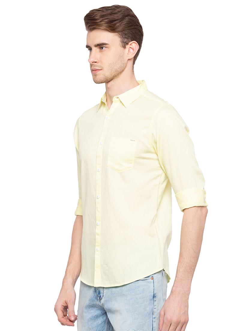 yellow solid casual shirt - 16196336 - Zoom Image - 2