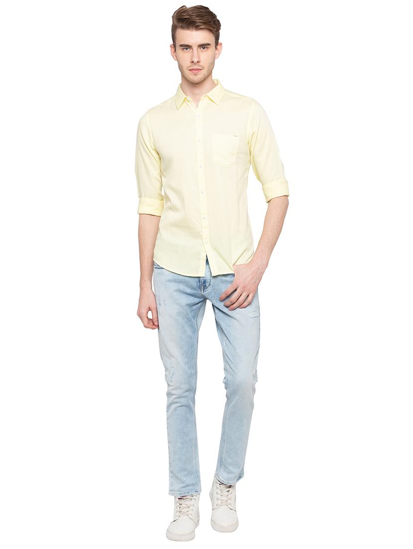 yellow solid casual shirt - 16196336 - Zoom Image - 4