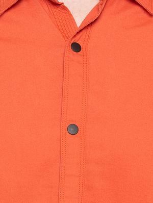 orange solid casual shirt - 16196354 - Standard Image - 5
