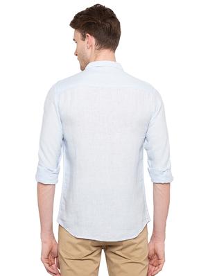 blue solid casual shirt - 16196366 - Standard Image - 3