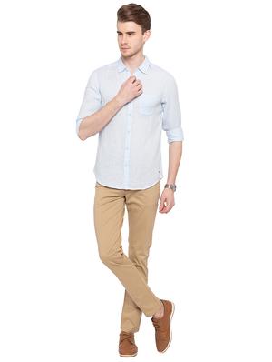 blue solid casual shirt - 16196366 - Standard Image - 4