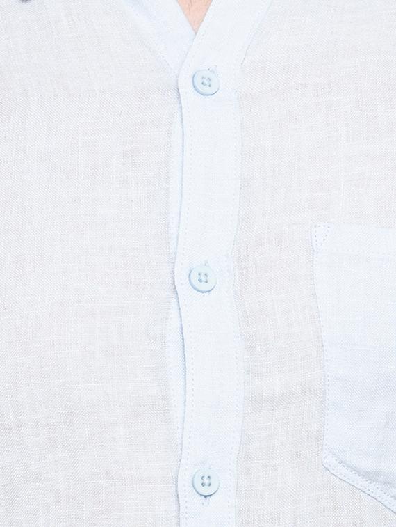 blue solid casual shirt - 16196366 - Zoom Image - 5