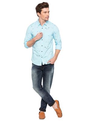 blue printed casual shirt - 16196395 - Standard Image - 4
