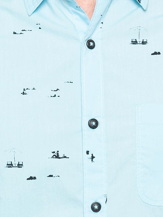 blue printed casual shirt - 16196395 - Zoom Image - 5