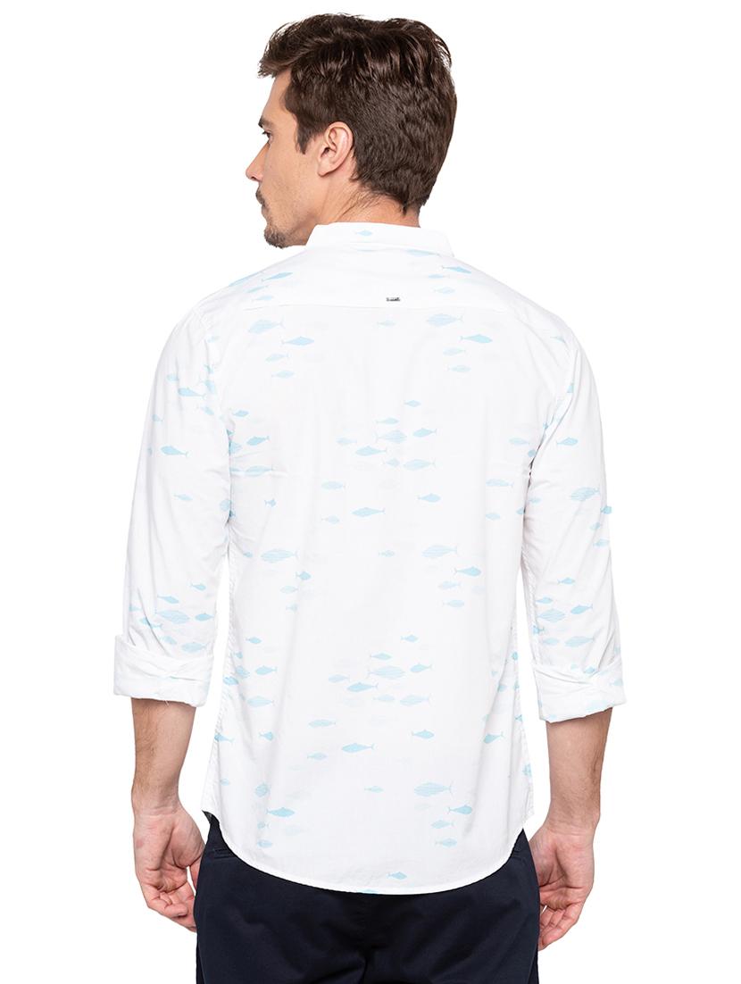 white printed casual shirt - 16196404 - Zoom Image - 3
