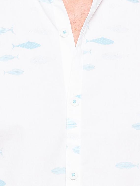 white printed casual shirt - 16196404 - Zoom Image - 5