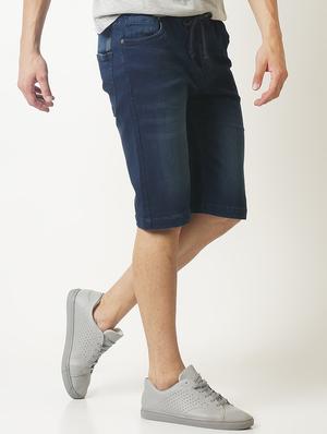 blue washed denim shorts - 16196655 - Standard Image - 2