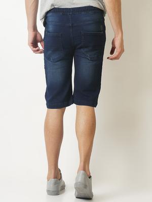 blue washed denim shorts - 16196655 - Standard Image - 3