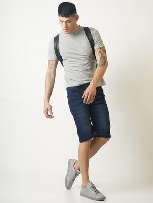 blue washed denim shorts - 16196655 - Standard Image - 4
