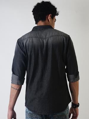 grey faded casual shirt - 16196669 - Standard Image - 3
