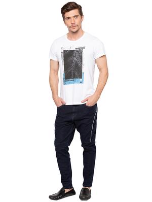 navy blue plain biker denim jeans - 16197880 - Standard Image - 4