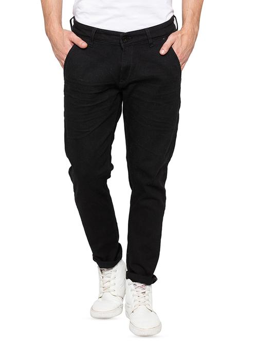 black solid plain denim jeans - 16197895 - Standard Image - 1