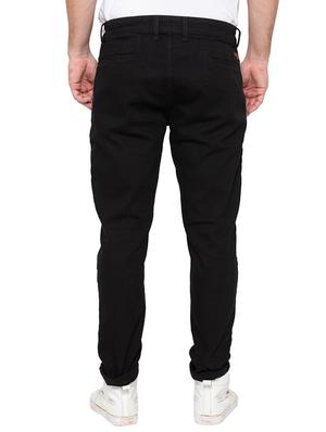 black solid plain denim jeans - 16197895 - Standard Image - 3