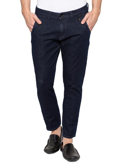 navy blue solid plain jeans - 16197896 - Standard Image - 1