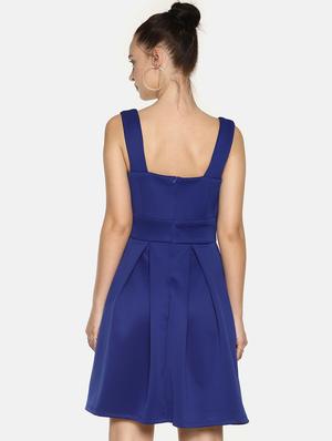 box pleated square neck flared dress - 16198001 - Standard Image - 3