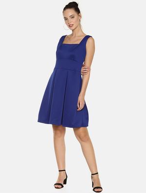 box pleated square neck flared dress - 16198001 - Standard Image - 4