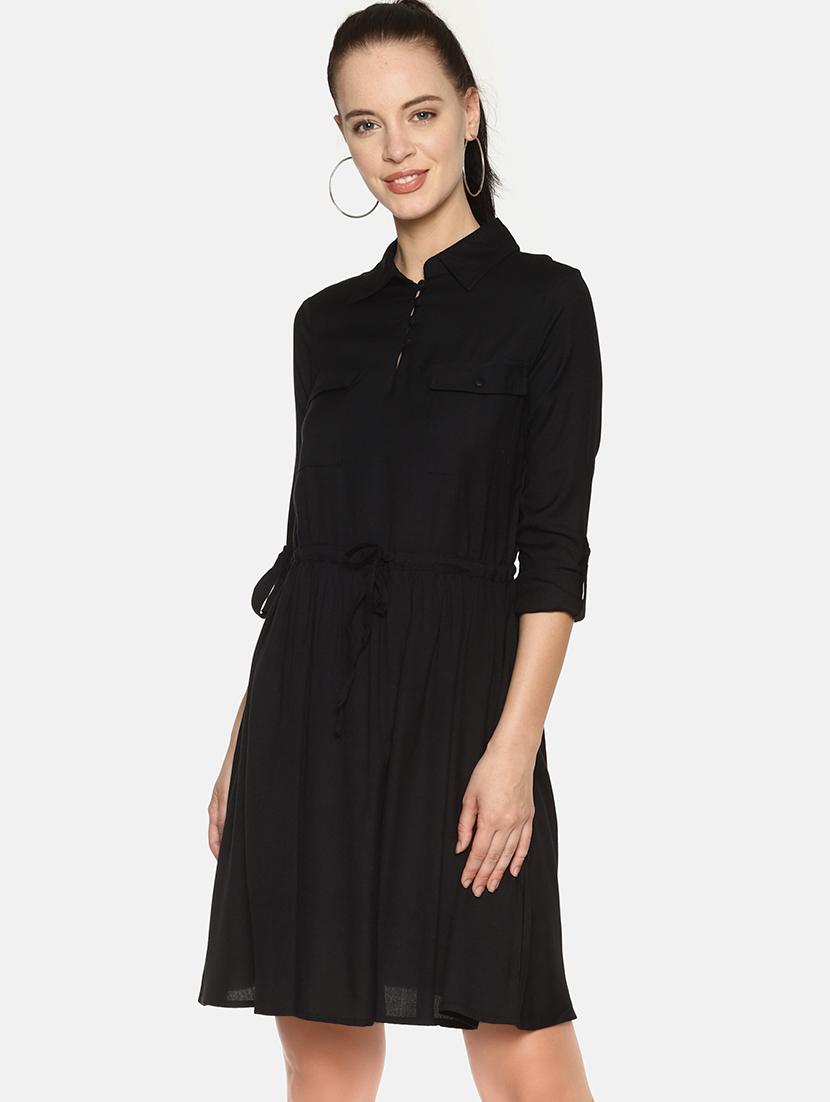 pocket detail drawstring a-line dress - 16198011 - Zoom Image - 1