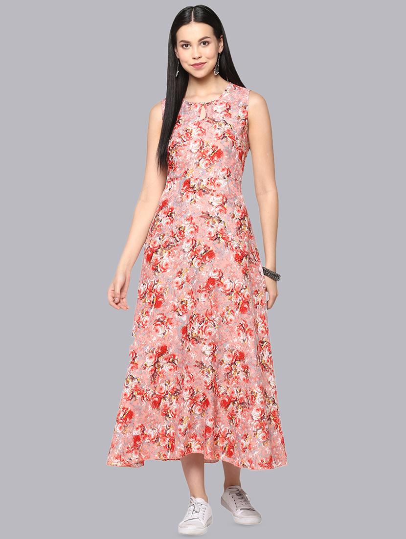 floral flared ethnic dress - 16198836 - Zoom Image - 1