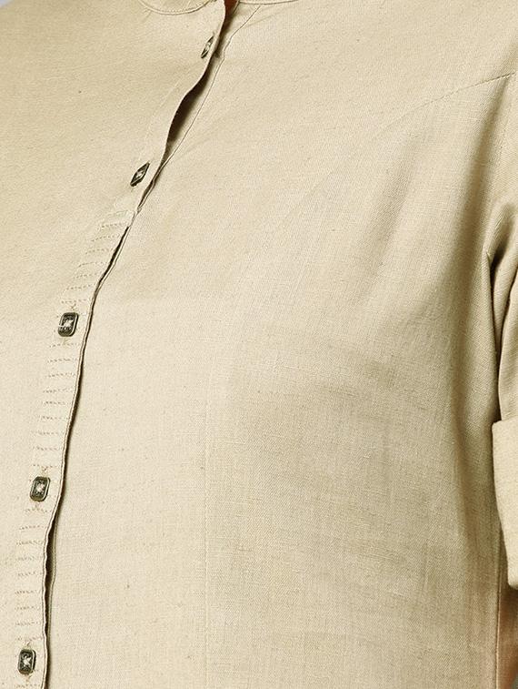 solid straight kurta - 16198899 - Zoom Image - 4