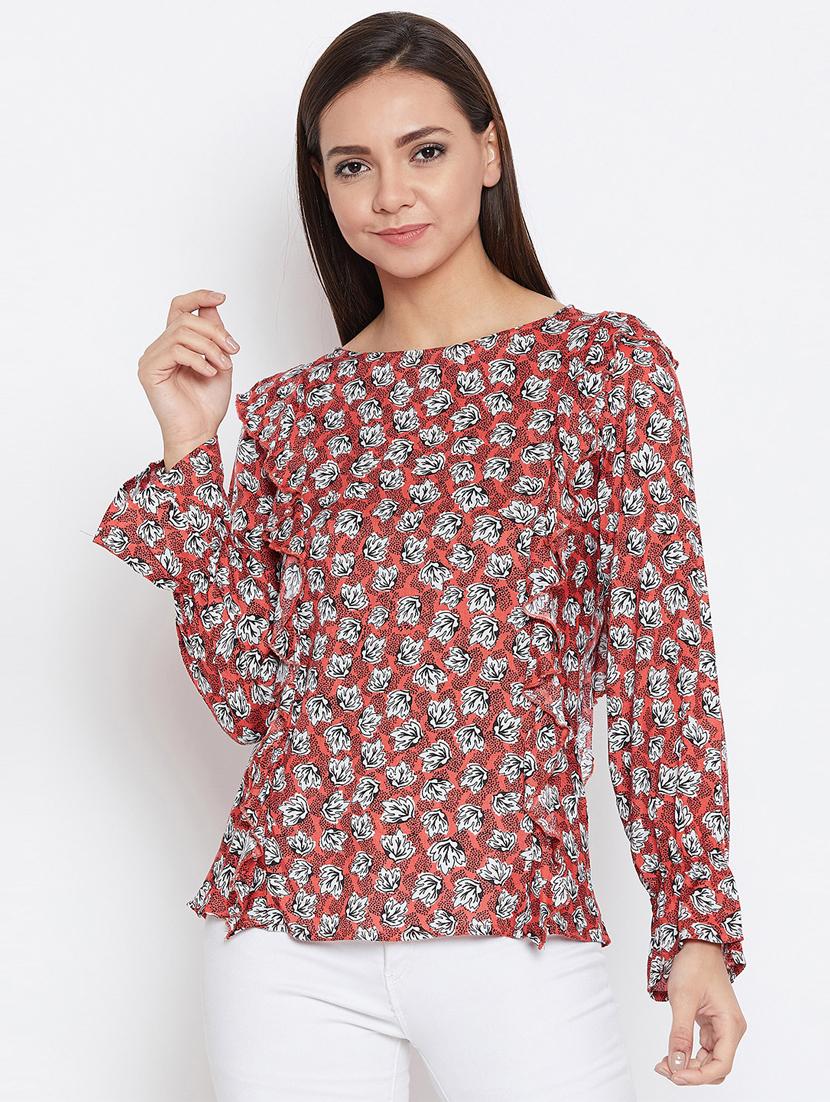 ruffle detail floral top - 16198964 - Zoom Image - 1