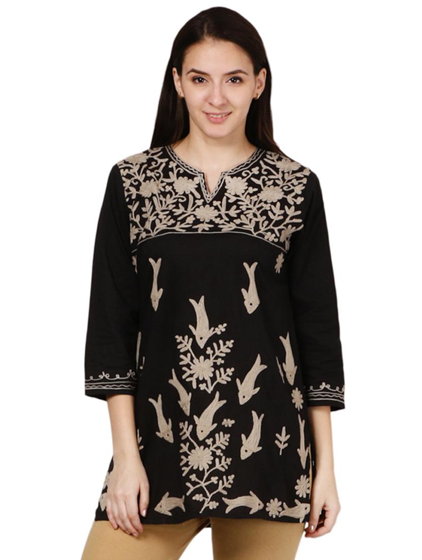 chikankari straight kurti - 16199313 - Zoom Image - 1