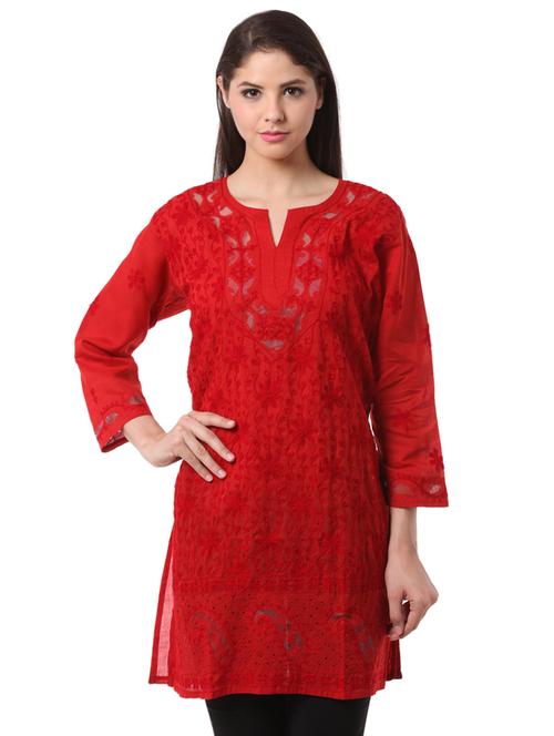 Chikankari straight kurta - 16199368 - Very Small Image - 1