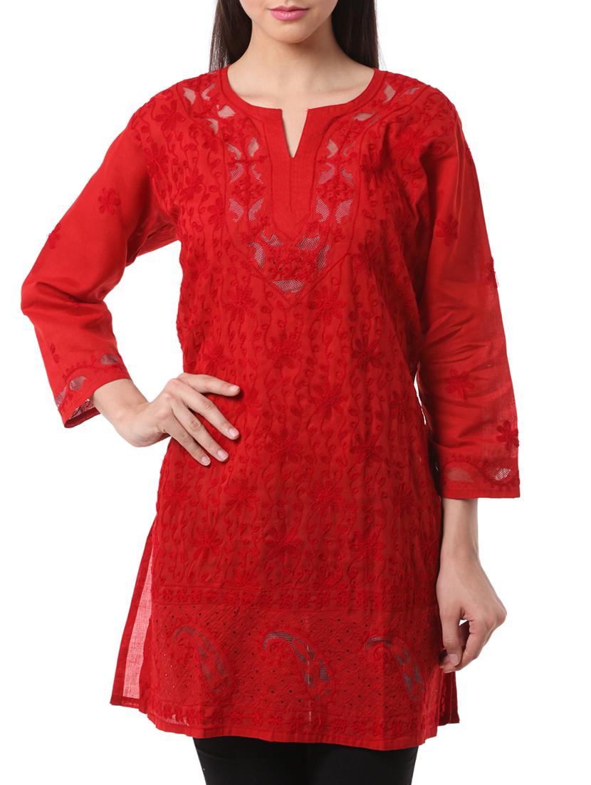 Chikankari straight kurta - 16199368 - Zoom Image - 1